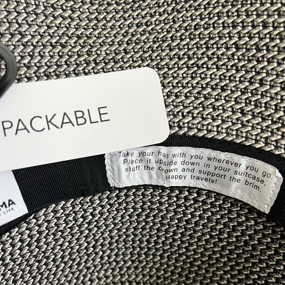 Set 3 Hat ‘Lifes A Beach’ Roxy Sonoma Black White Adjustable Woven Straw Summer - Picture 7 of 17